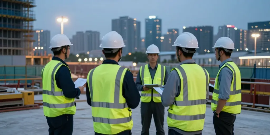 Construction Site Security team ensuring safety, trusted local providers monitoring the site.