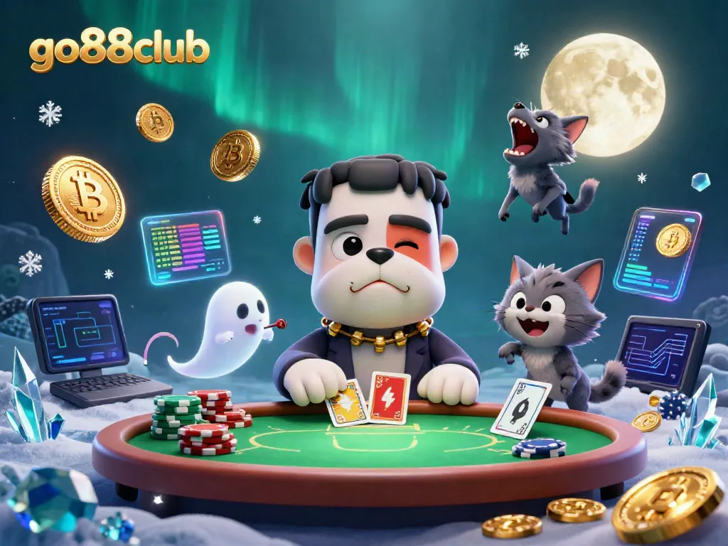 Experience thrilling gameplay at go88club with a cartoon monster dealer and fantastic gaming elements!