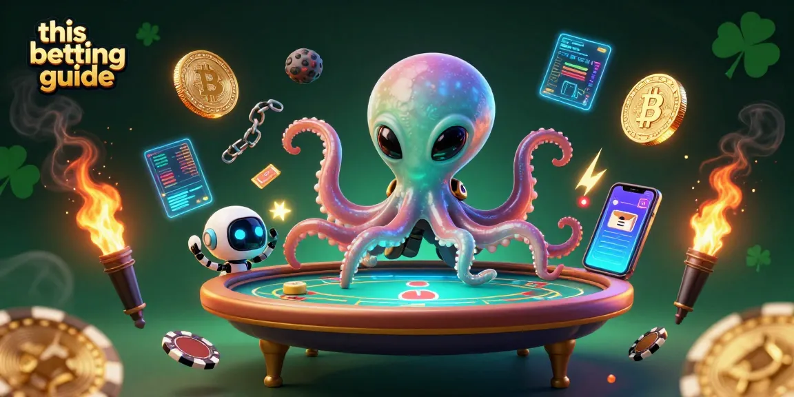 Engage in playful poker with this betting guide featuring a whimsical alien octopus and crypto theme